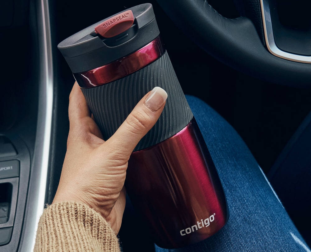 Kubek termiczny CONTIGO Byron 470 ml Bordowy właściwości termiczne technologia izolacji termicznej ciepło zimno czas