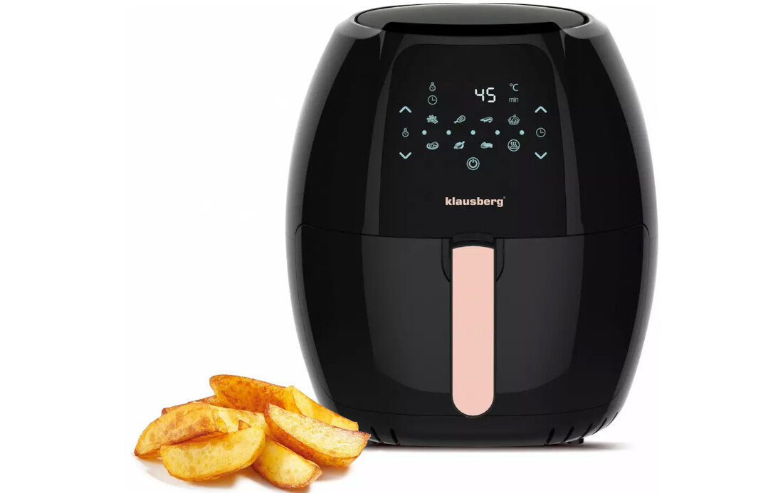 Frytkownica beztłuszczowa KLAUSBERG KB-7572 Air Fryer Czarny pieczenie smażenie podgrzewanie grillowanie rozmarażanie technologia cyrkulacji gorącego powietrza