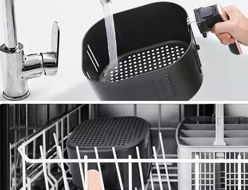 Frytkownica beztłuszczowa KLAUSBERG KB-7572 Air Fryer Czarny nieprzywierający wkład misa pojemność czyszczenie