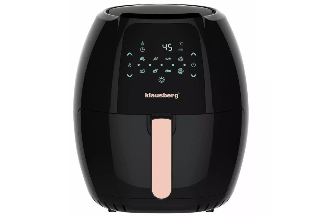 Frytkownica beztłuszczowa KLAUSBERG KB-7572 Air Fryer Czarny wykonanie tworzywo kolor kolorystyka wygląd prezentacja użytkowanie