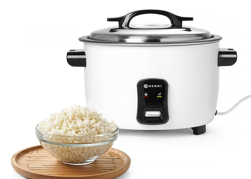 Ryżowar HENDI Kitchen Line 240441 ze stali walcowanej, łatwiejsze utrzymanie czystości, uchwyt z trwałego tworzywa, bezpieczne zdejmowanie, praktyczna konstrukcja