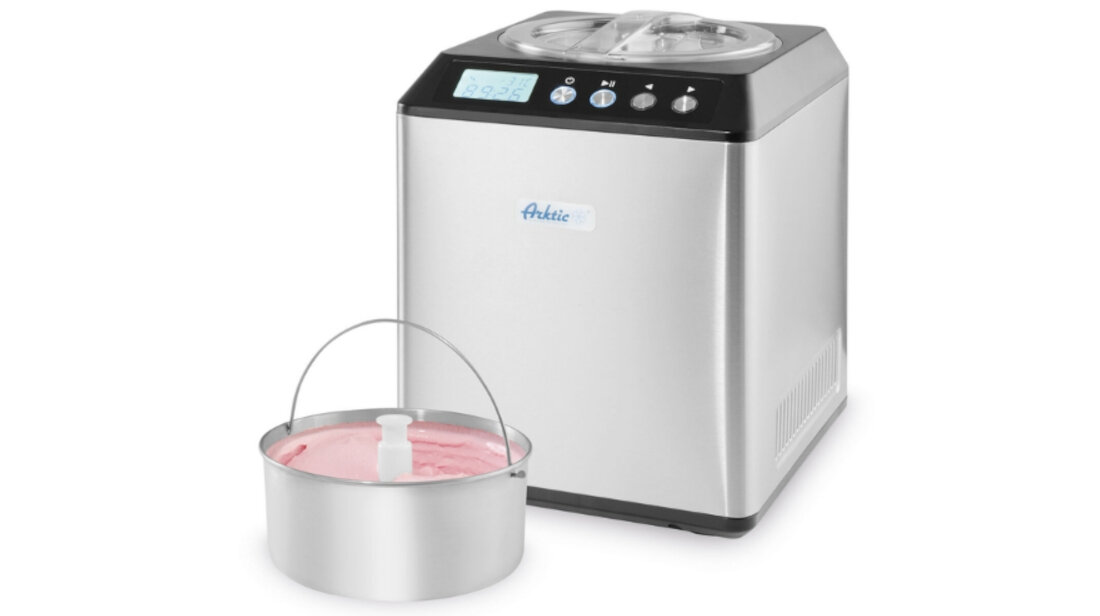 Maszynka do lodów HENDI 274231 Prosta obsługa podświetlany wyświetlacz cyfrowy kontrola desery wysoka jakość pojemnik na lody pojemność wykonanie stal nierdzewna Przezroczysta pokrywa poliwęglan mrożenie wygoda użytkowanie