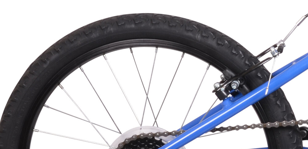 Rower dziecięcy DENVER Denbike 20 cali dla chłopca Niebiesko-biały kola 20-calowe wysokiej klasy szerokie opony marki DELI TIRE doskonala przyczepnosc w kazdych warunkach aluminiowe obrecze zachowanie regularnego ksztaltu kol stabilne trzymanie opony bezpieczna komfortowa jazda regularne sprawdzanie cisnienia powietrza wartosc na bocznej czesci opony