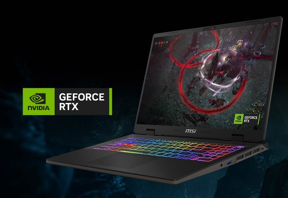 Laptop MSI Sword 16 HX B14VFKG-026XPL 16 IPS 240Hz i7-14700HX 16GB RAM 1TB SSD GeForce RTX4060 karta graficzna moc technologie