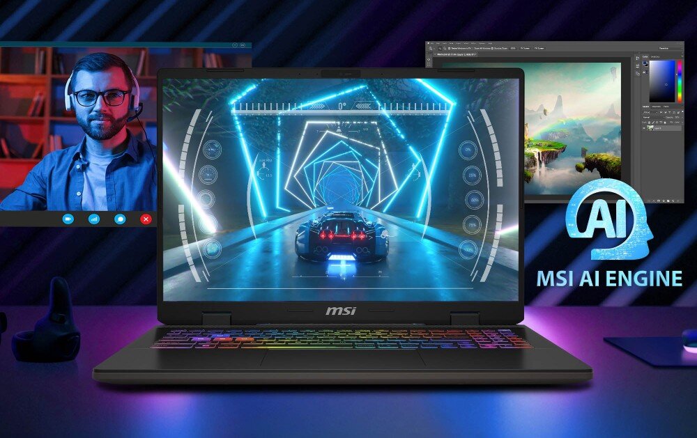 Laptop MSI Sword 16 HX B14VFKG-026XPL 16 IPS 240Hz i7-14700HX 16GB RAM 1TB SSD GeForce RTX4060 MSI AI scenariusze sztuczna inteligencja