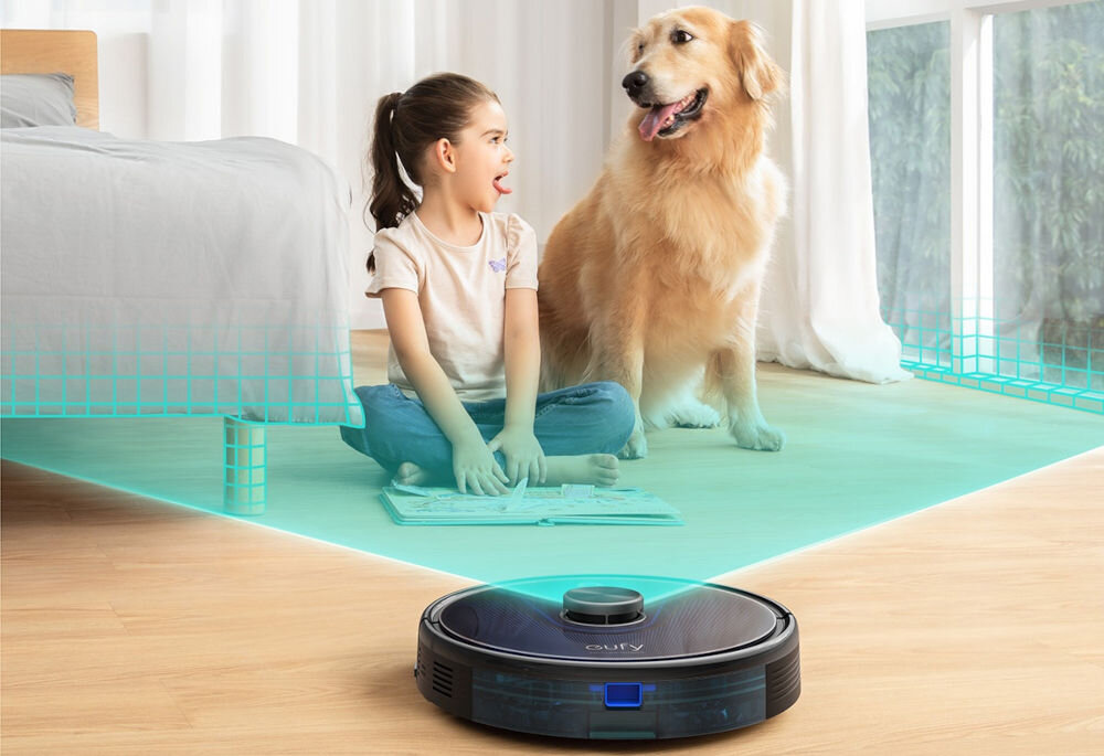 Robot sprzątający EUFY Robovac L35 Hybrid+ T2182G11 Mapowanie Nawigacja laserowa LiDAR technologia iPath kształt litera Z