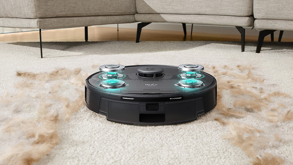 Robot sprzątający EUFY Robovac X8 Pro T2276G11 Podwójna turbina zabrudzenia zanieczyszczenia włosy sierść szczotka rolkowa