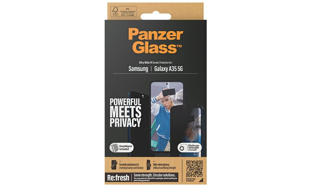 PanzerGlass Ultra-Wide Fit Privacy Samsung Galaxy A35 certyfikaty REACH RoHS ekologia i jakość