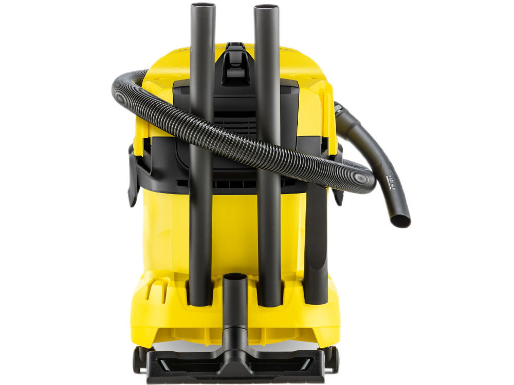 Odkurzacz KARCHER WD 4-18 Dual Battery Set V-20/22 1.628-601.0 zwiększony komfort przechowywania akcesoriów wąż ssący umieszczenie na głowicy odkurzacza rury ssawka podłogowa zamocowanie na odbojniku zawsze pod ręką praktyczne uchwyty szybki dostęp do akcesoriów oszczędność miejsca