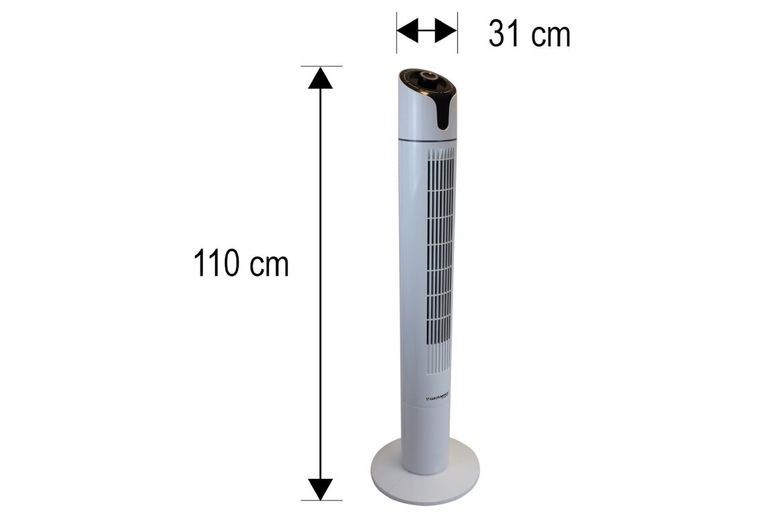 Wentylator GERMINA DER ELEKTRIKER GW-0059 Biały Mobilny i funkcjonalny wymiary waga Neutralny design wpasuje się w różne style aranżacyjne