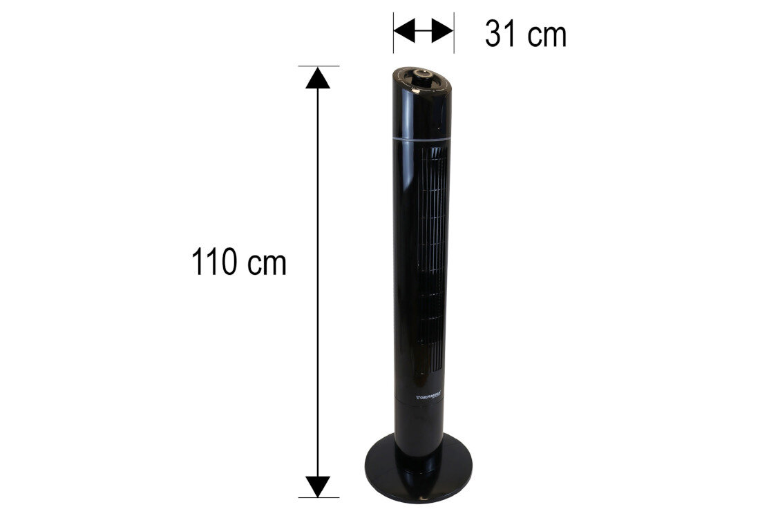 Wentylator GERMINA DER ELEKTRIKER GW-0060 Czarny Mobilny i funkcjonalny wymiary waga Neutralny design wpasuje się w różne style aranżacyjne