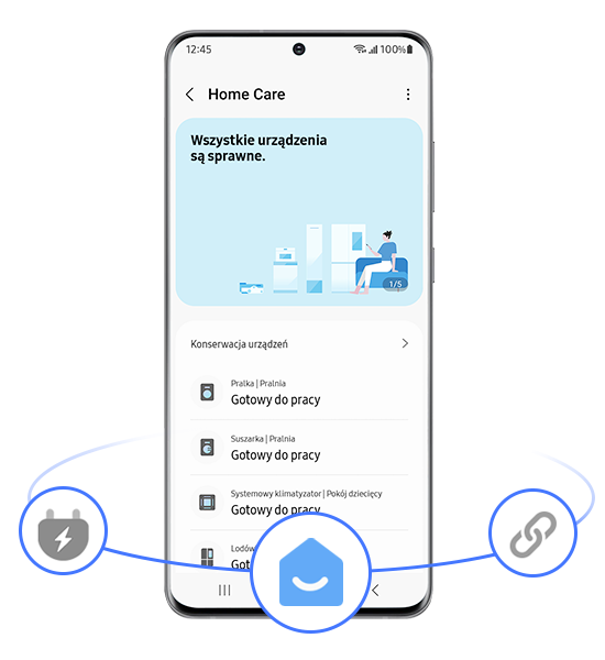 SmartThings Home Care w suszarce Szybko naprawiaj problemy z funkcją SmartThings Home Care w suszarce Samsung DV90CGC0A0AE