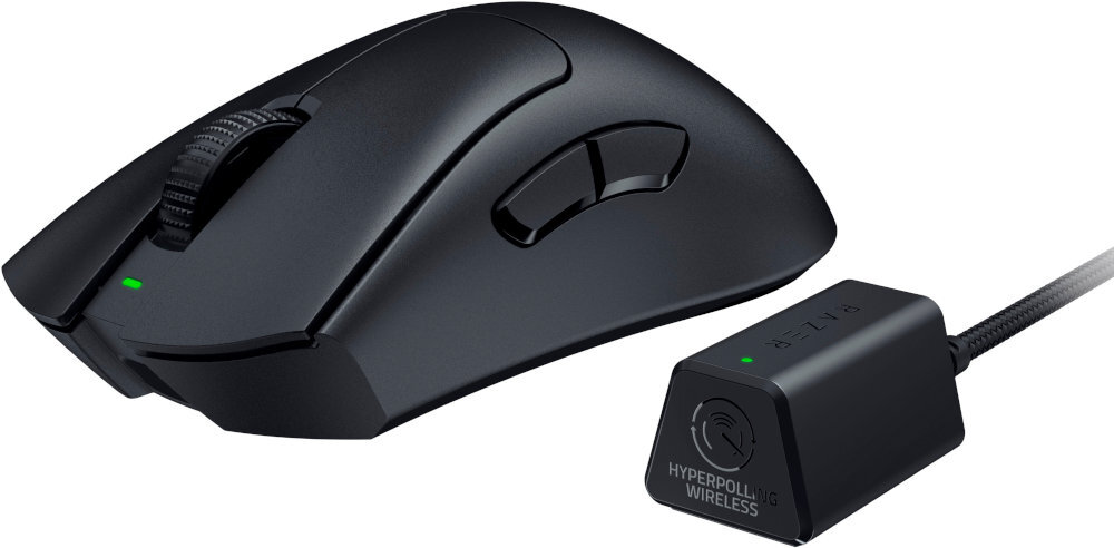 Mysz RAZER DeathAdder V3 Pro Bezprzewodowe połączenie akumulatorowe zasilanie brak kabli HyperPolling Dongle