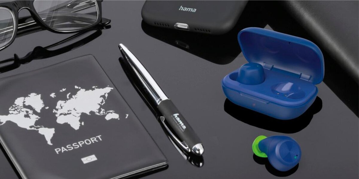 słuchawki dokanałowe HAMA Spirit Chop - Wysoki standard, słuchawki na stole w etui ładujacym