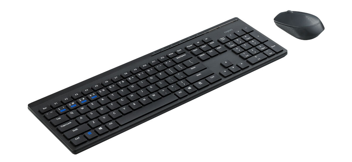 Zestaw RAPOO Multi-mode 8110M Czarny technologia multi-mode możliwość połączenia z wieloma urządzeniami jednocześnie 2.4 GHz Bluetooth 5.0 zasięg do 10 m 360° pokrycia
