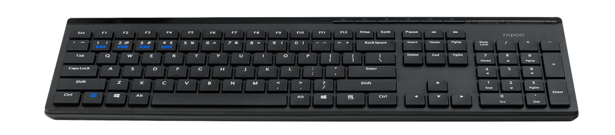 Zestaw RAPOO Multi-mode 8110M Czarny 109 klawiszy nożycowych klawisze multimedialne smukła konstrukcja i cicha praca