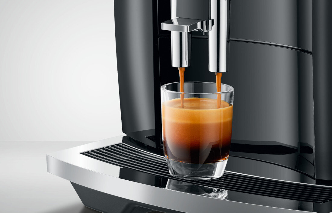 Ekspres JURA E8 Piano Black (EC) Proces Ekstrakcji Pulsacyjnej (P.E.P.®) smak aromat pompa interwały
