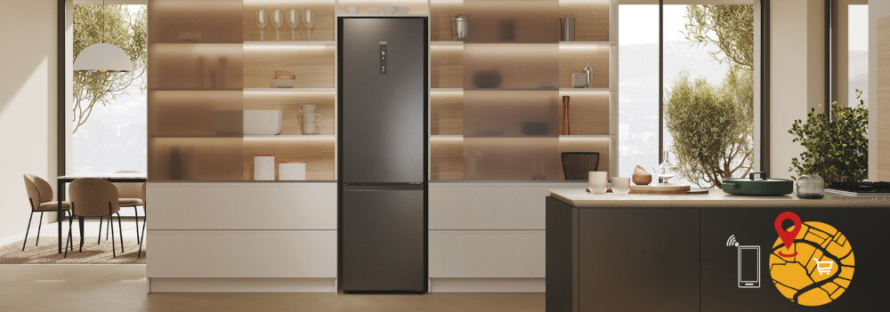 LODÓWKA HAIER HDPW5620DNPD 2D Proaktywna temperatura AI rewolucja Sztuczna inteligencja metoda geolokalizacji