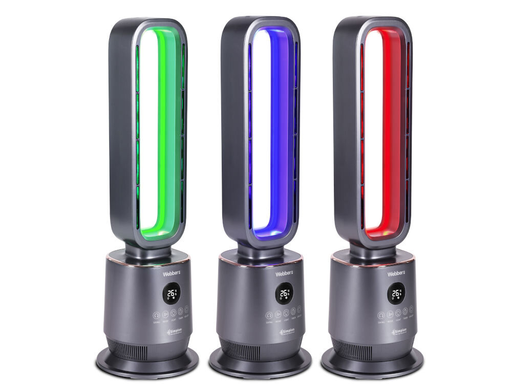 Termowentylator WEBBER TWB1830 kolorowe podświetlenie LED różne barwy funkcja lampki nocnej