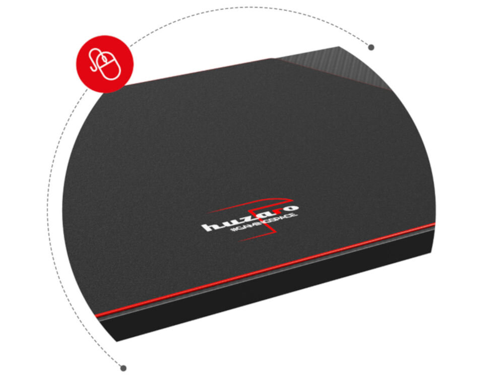 Biurko gamingowe HUZARO Hero 3.3 RGB Czarny prezentacja podkładki XXL na biurko płynne ruchy myszki dobra przyczepność ochrona blatu przed zarysowaniami łatwa w czyszczeniu