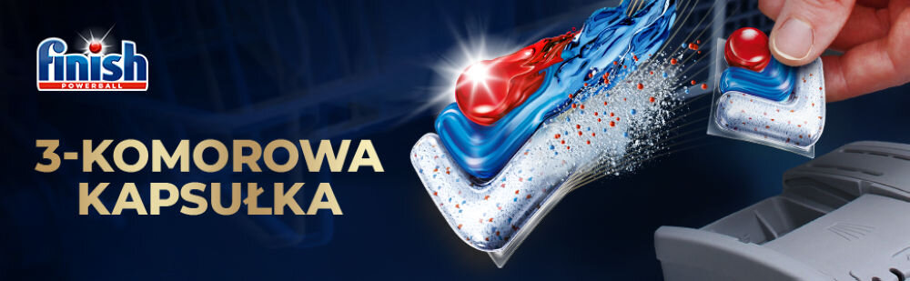 Kapsułki do zmywarek FINISH Powerball Ultimate Plus All In 1 Fresh - 4 szt. kapsułka powerball żelowa komora proszek rozpuszczalna folia