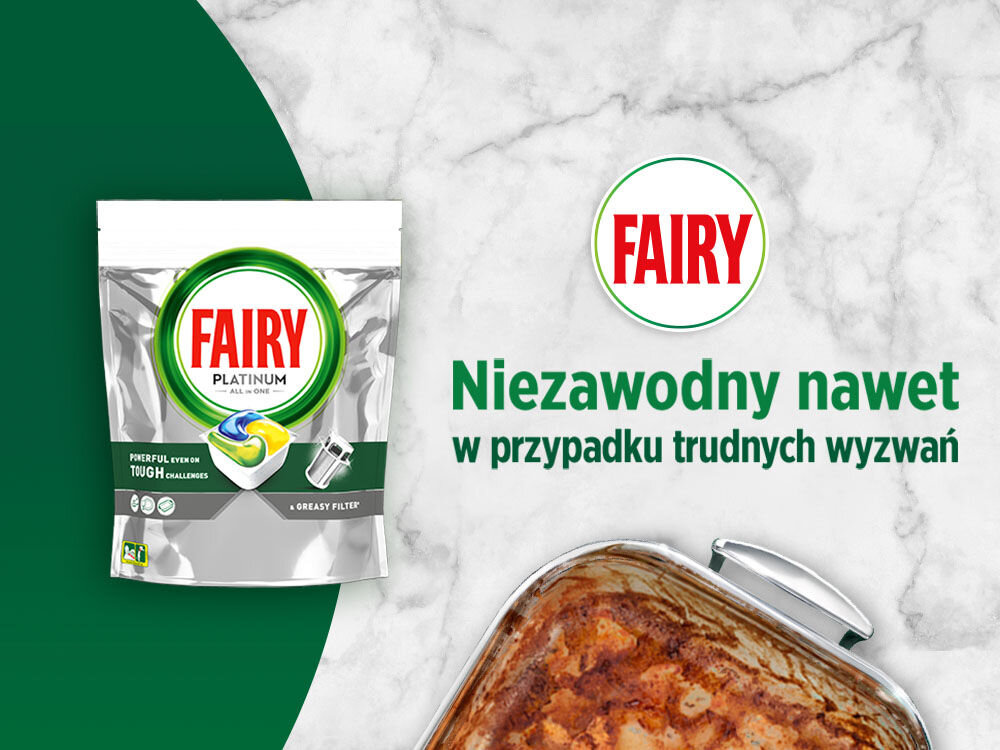 Kapsułki do zmywarki FAIRY Platinum All in One Lemon wygląd opakowanie