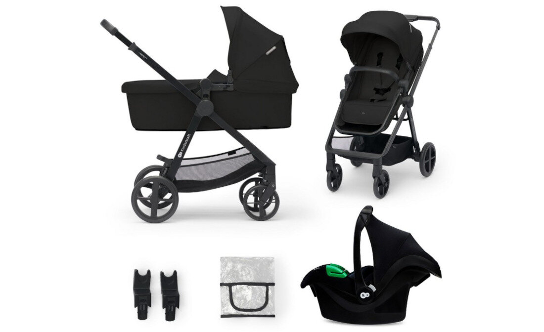 Wózek wielofunkcyjny KINDERKRAFT Newly 3in1 Mink Pro Czarny zestaw akcesoria komplet wyposażenie