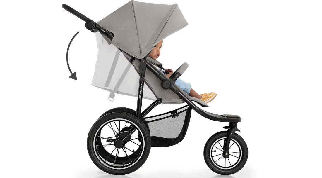 Wózek spacerowy KINDERKRAFT Helsi Szary Pozycja leżąca regulowane oparcie do pozycji leżącej komfort