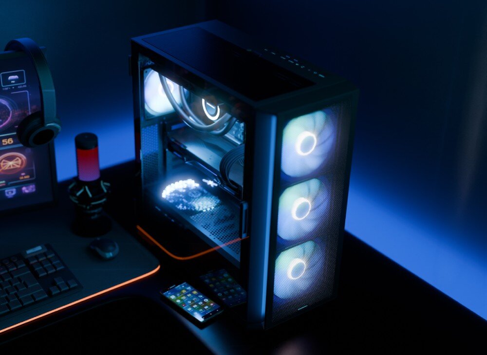 Obudowa MODECOM Horizon ARGB Flow Midi Czarny opis
