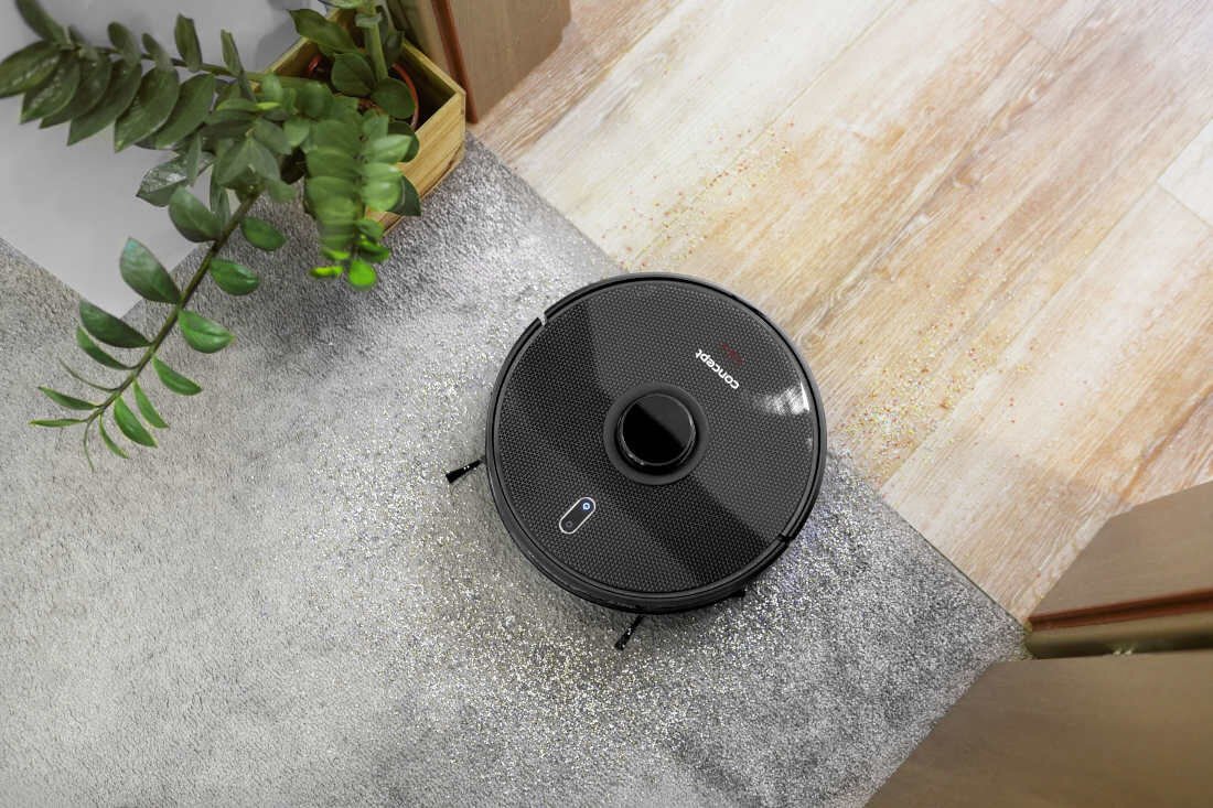 Robot sprzątający CONCEPT VR3400 2w1 Real Force Laser 3D Omija dywany mopowanie czujniki 5 map kontrola proces aplikacja