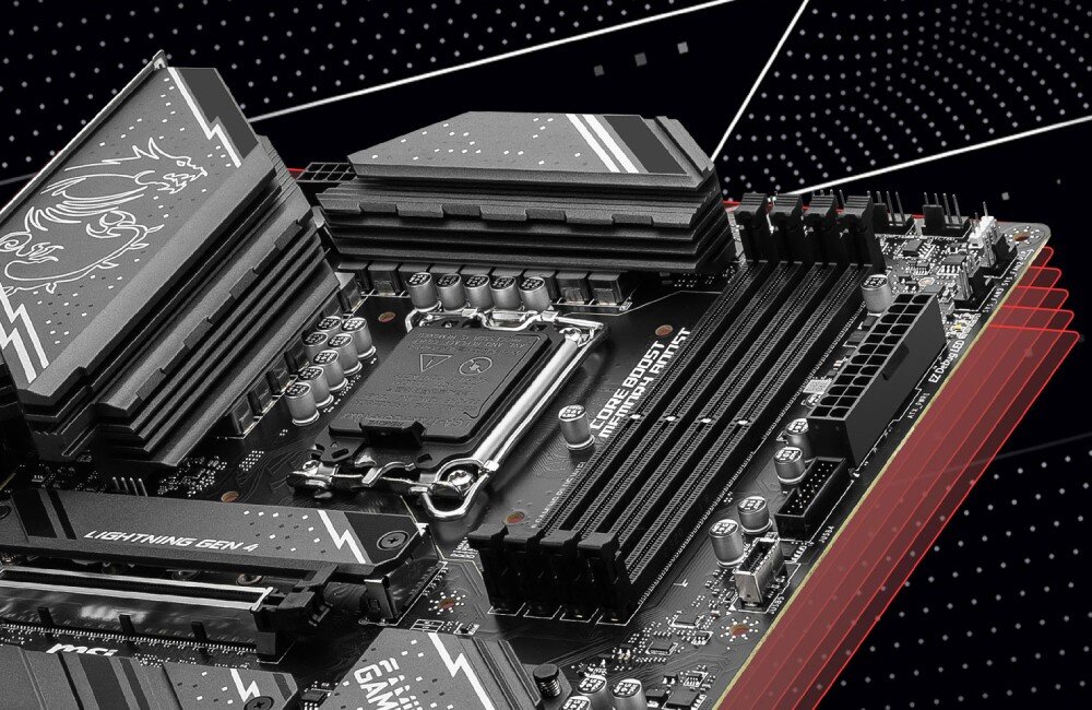 Płyta główna MSI Z790 Gaming Plus WiFi chłodzenie temperatura termopady radiatory osłony termiczne