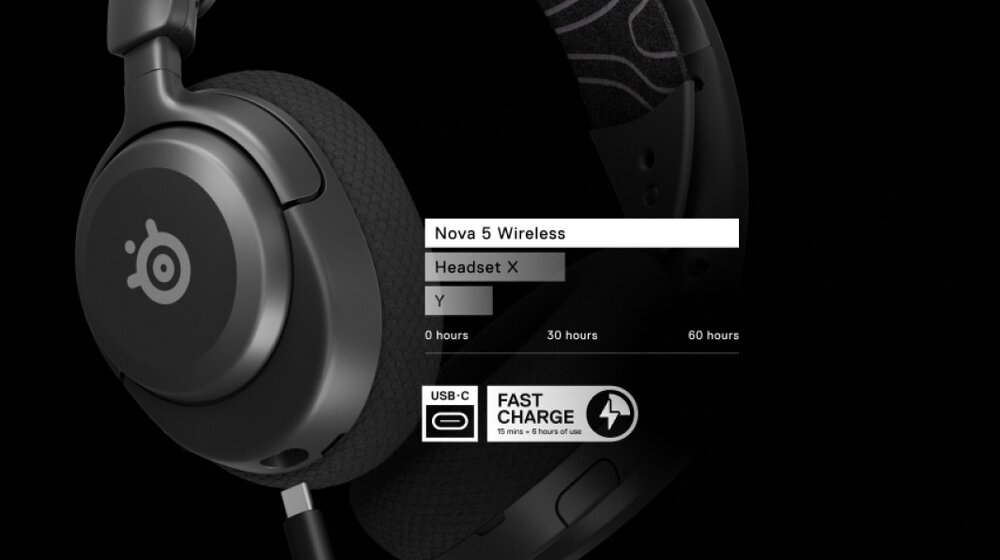 Бездротові навушники STEELSERIES Arctis Nova 5 Зарядка акумулятора