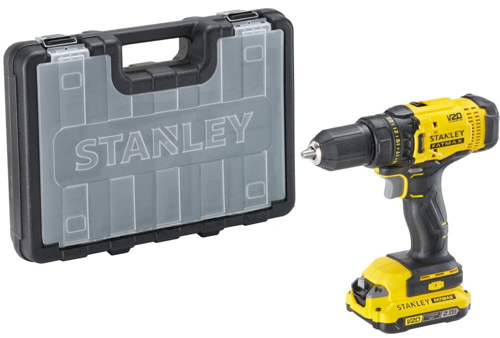 Wiertarko-wkrętarka akumulatorowa STANLEY SFMCD700D2A-QW wysokiej klasy elektronarzedzie walizka transportowa z bardzo mocnego tworzywa sztucznego wytrzymalosc na uszkodzenia mechaniczne