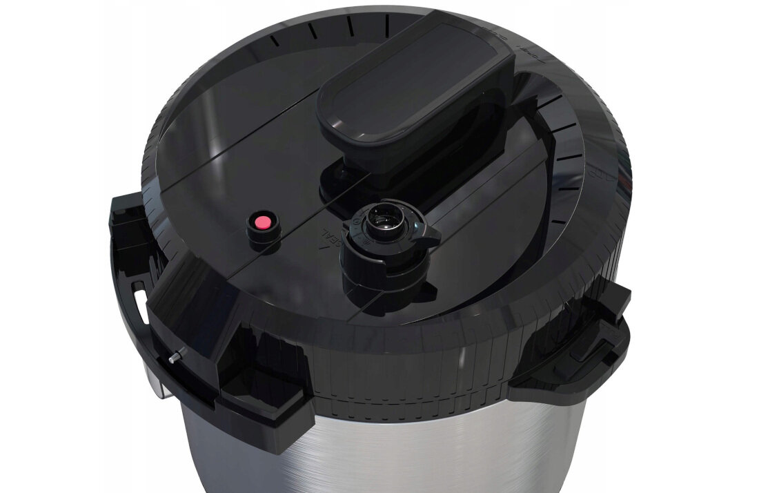 Szybkowar TURBOTRONIC TT-DPC9 Srebrny Bezpieczeństwo komfort Blokada pokrywy Odprowadzanie ciepła 10 otworów