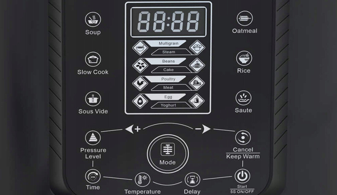 Szybkowar TURBOTRONIC TT-DPC9 Czarny Intuicyjna obsługa regulacja ustawienia dotykowy panel sterowania temperatura zakres ustawienia