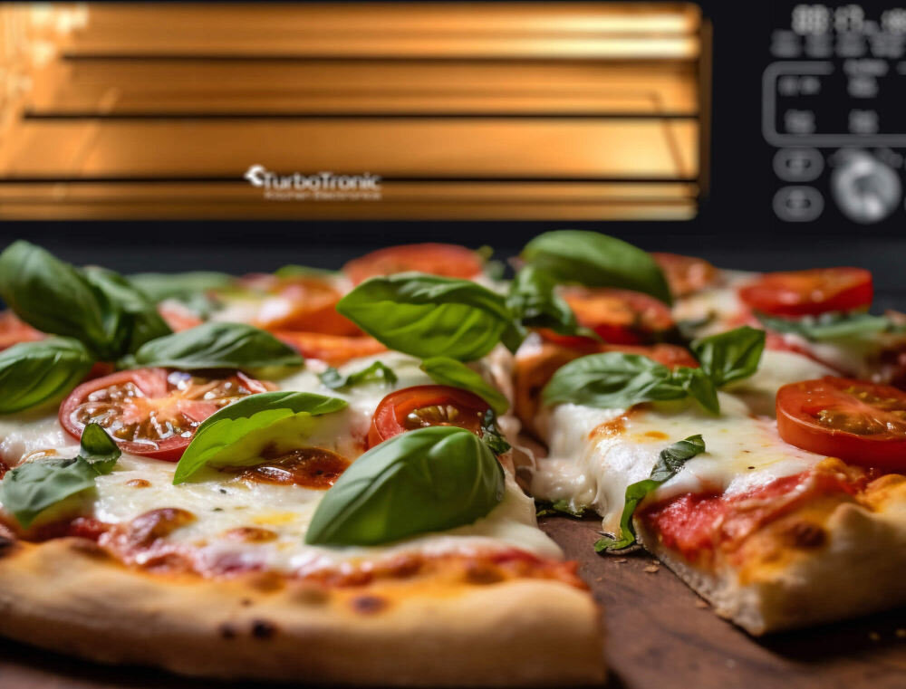 Piec do pizzy TURBOTRONIC TT-PO12 Czarny Termoobieg 360° szybko równomiernie smak konsystencja