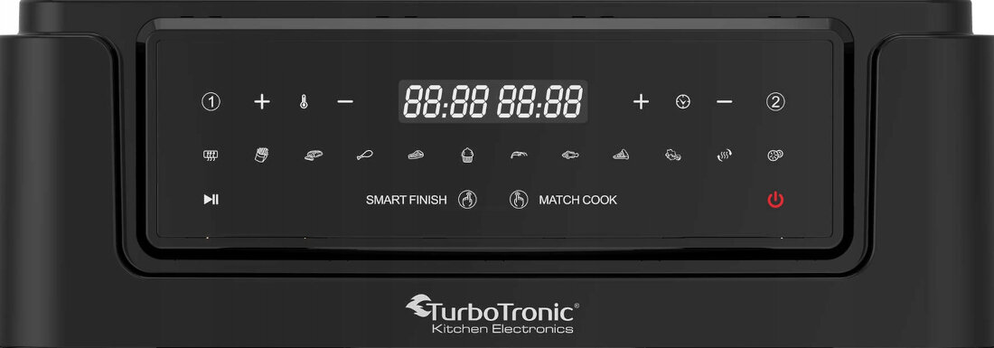 Frytkownica beztłuszczowa TURBOTRONIC TT-AF118 Czarny Air Fryer cyfrowy wyświetlacz dotykowy panel wygoda komfort użytkwanie timer czas zakres ustawienia kontrola