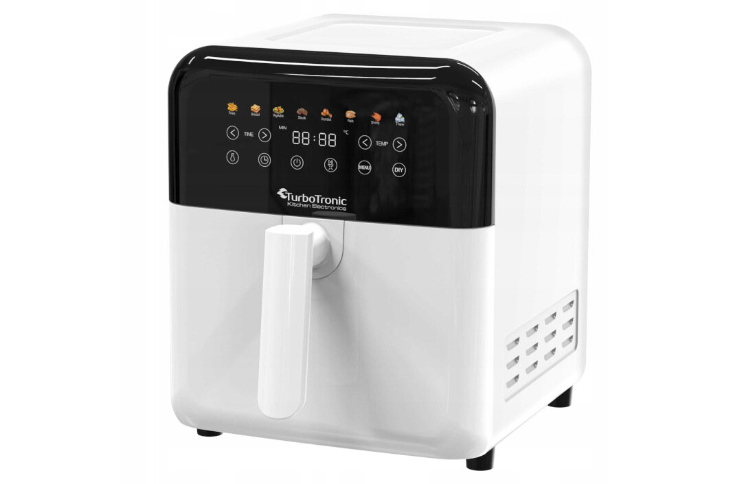 Frytkownica beztłuszczowa TURBOTRONIC TT-AF190 Biały Air Fryer moc pojemność możliwości porcje czas oszczędność energia dania