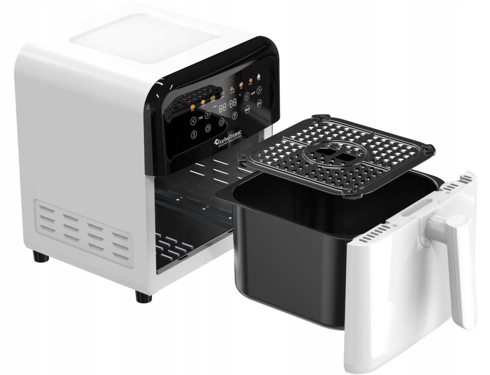 Frytkownica beztłuszczowa TURBOTRONIC TT-AF190 Biały Air Fryer zestaw akcesoria komplet wyposazenie