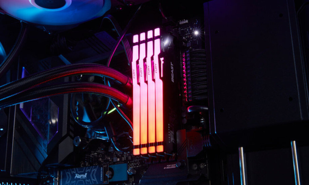 Pamięć RAM KINGSTON Fury Beast Black RGB XMP 32GB (2x16GB) 6000MHz podświetlenie RGB efekty kolory oprogramowanie