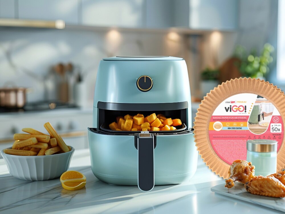 viGO! Papier do pieczenia do frytkownic beztłuszczowych 24 cm 50 szt. początek opisu