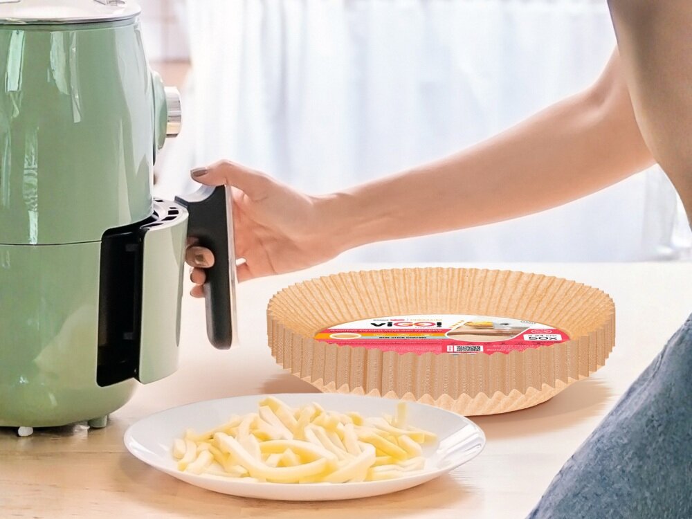 viGO! Papier do pieczenia do frytkownic beztłuszczowych 24 cm 50 szt. ochrona przed zabrudzeniami, bez przywierania, bez dodatkowego tłuszczu