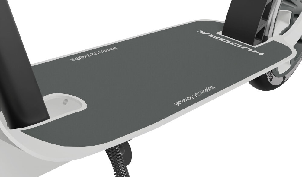 Hulajnoga HUDORA BigWheel Advanced 205 Czarno-szary szeroki podest jezdny aluminiowy deck wymiary 33 x 11,5 cm stabilna podpora