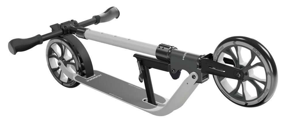 Hulajnoga HUDORA BigWheel Advanced 205 Czarno-szary szybki system skladania jeden przycisk blokada