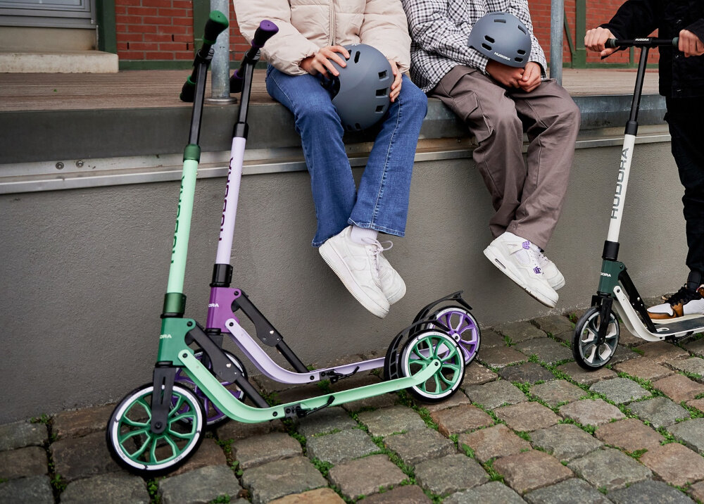 Hulajnoga HUDORA BigWheel Advanced 205 Czarno-zielony lekka zwrotna bezpieczna pasja hobby