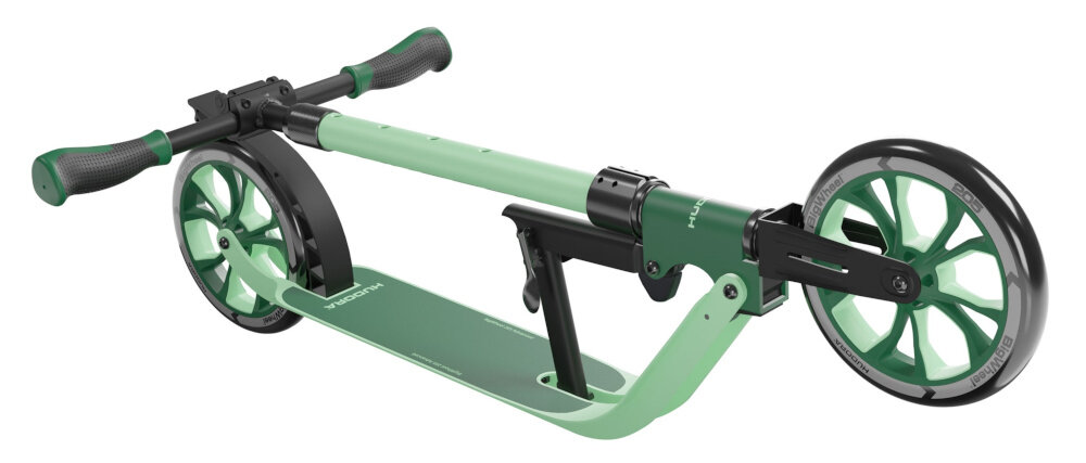 Hulajnoga HUDORA BigWheel Advanced 205 Czarno-zielony szybki system skladania jeden przycisk blokada