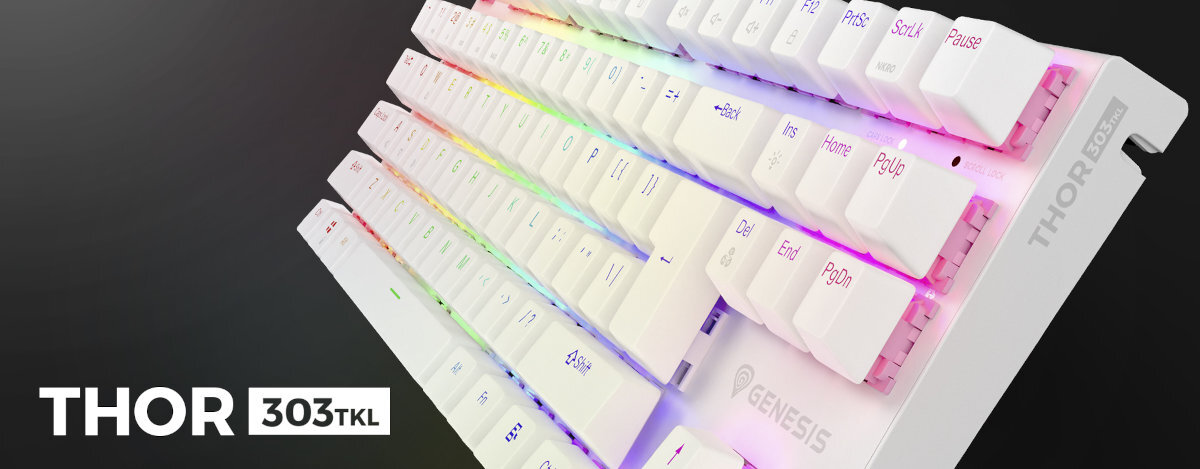 GENESIS Thor 303 TKL - baner z klawiaturą na ciemnym tle