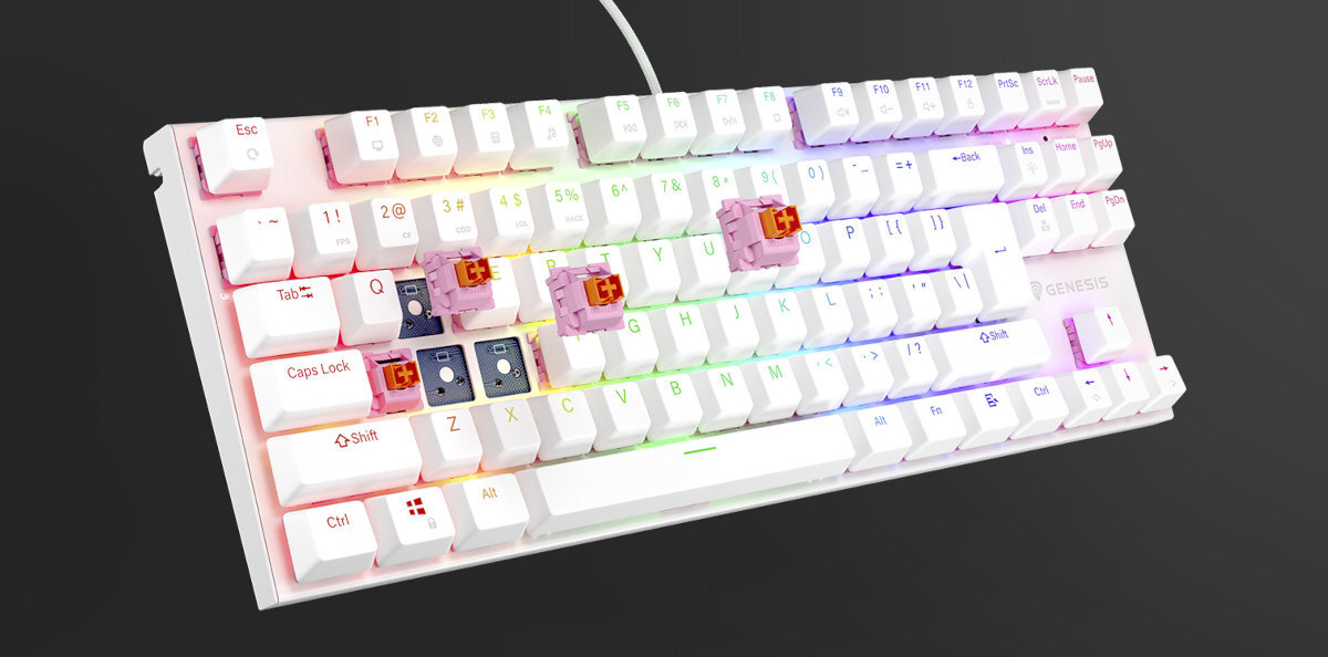 GENESIS Thor 303 TKL funkcji Hot Swap zmienić przełączniki bez lutowania dołączonego narzędzia kontrolę nad charakterem klawiszy - klawiatura z wyciągniętymi klawiszami