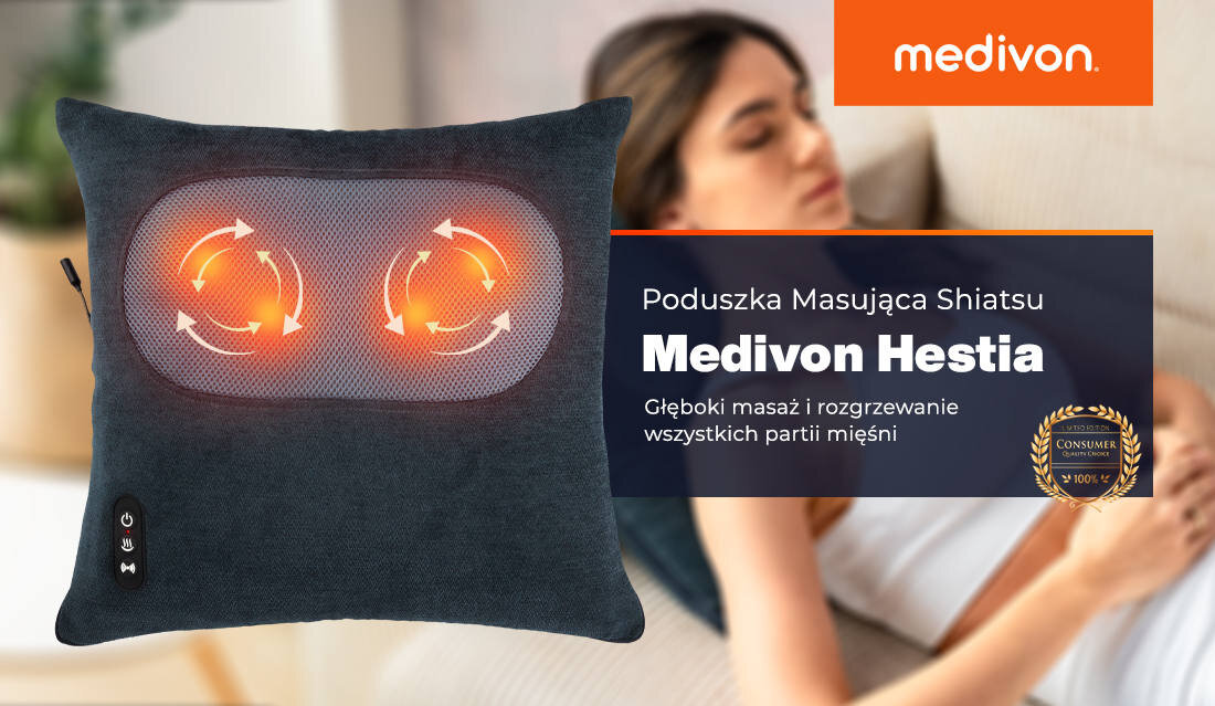 Poduszka masująca MEDIVON Hestia lifestyle tło wizualizacja prezentacja wygląd