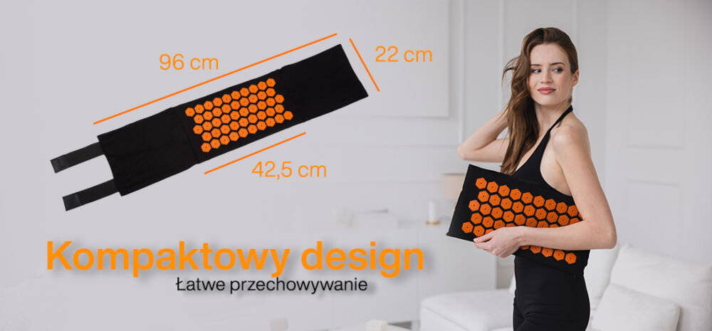Pas do akupresury MEDIVON Helios łatwe użytkowanie i przechowywanie kompaktowy wymiar 96 x 22 cm poręczny zmieści się w każdej szafce funkcjonalność w domu w podróży szybkie złożenie pasa do codziennego użytkowania